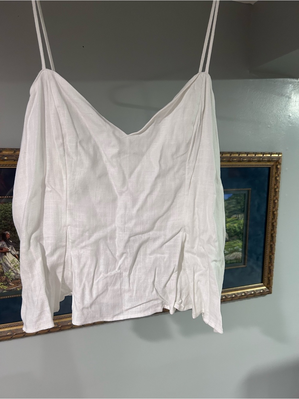 Express White Double-Strap V-Neck Camisole